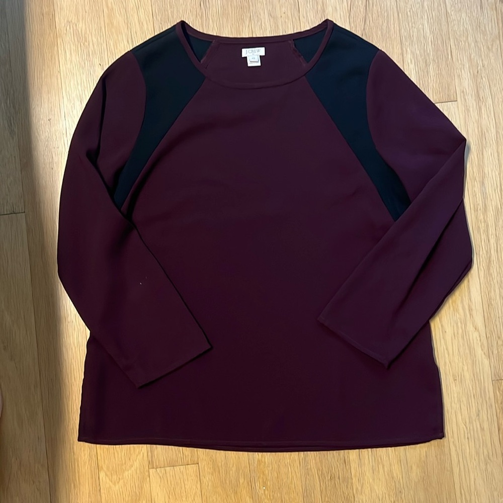 J. Crew Burgundy and Black Women's Top